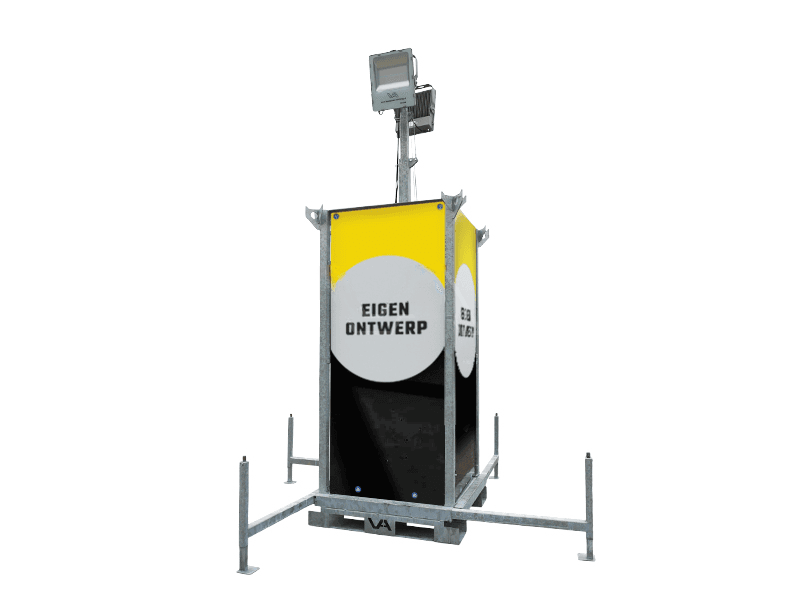 Lichtmast VA FlexLight 2.3 - 8.3 m | 2 x 200 watt LED – Met eigen reclame
